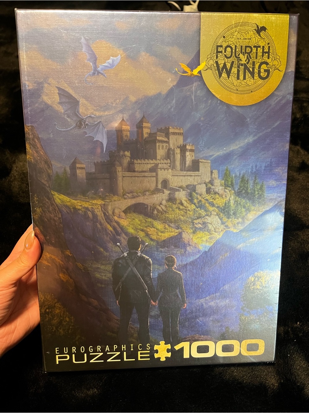 Fourth Wing Castle 1000-Piece Jigsaw Puzzle - - Blue/Gold Artwork